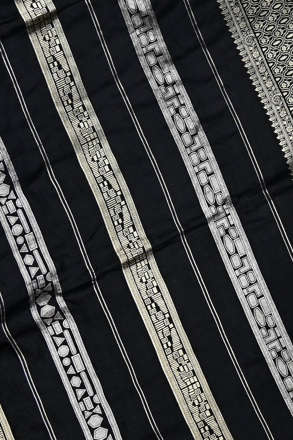 Handwoven Black Kadhwa Banarasi Katan Silk Saree