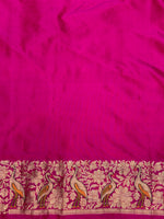 Magenta Pink Motif Katan Silk Handwoven Banarasi Saree