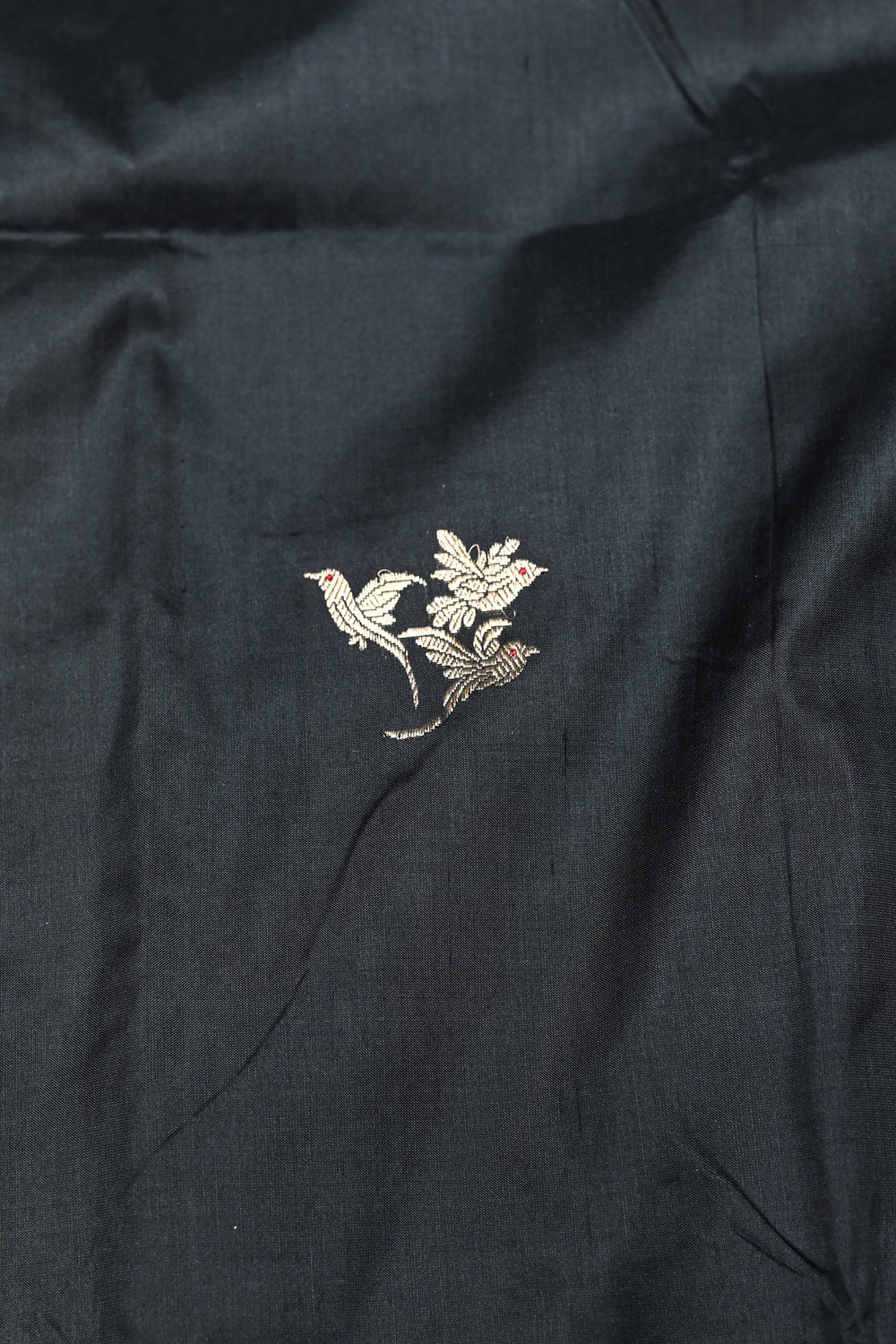 Handwoven Black Motif Banarasi Katan Siik Saree