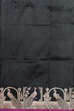 Handwoven Black Motif Banarasi Katan Siik Saree