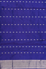 Handwoven Navy Blue Motif Banarasi katan Silk Saree