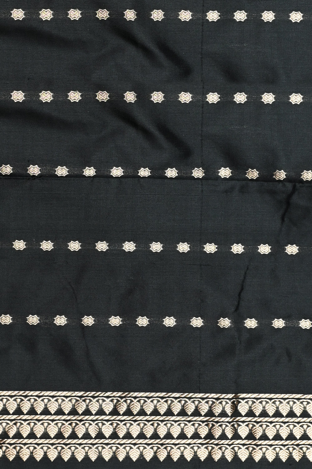 Handwoven Black Motif Banarasi katan Silk Saree
