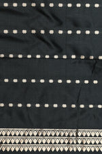 Handwoven Black Motif Banarasi katan Silk Saree