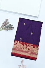 Handwoven Purple Banarasi Katan Silk Saree