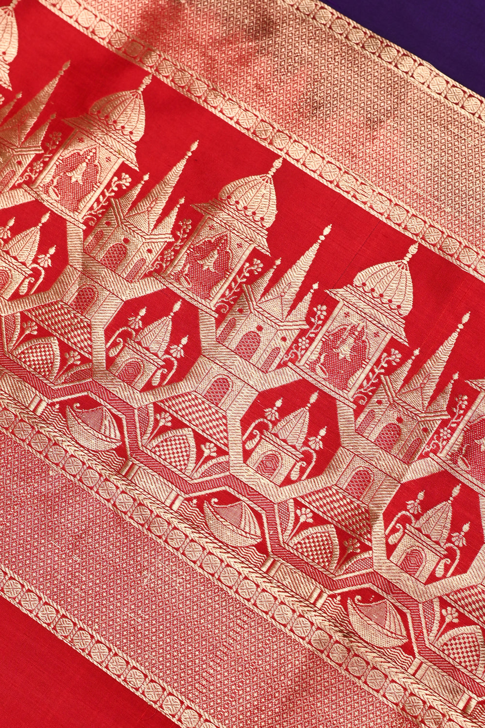 Handwoven Purple Banarasi Katan Silk Saree