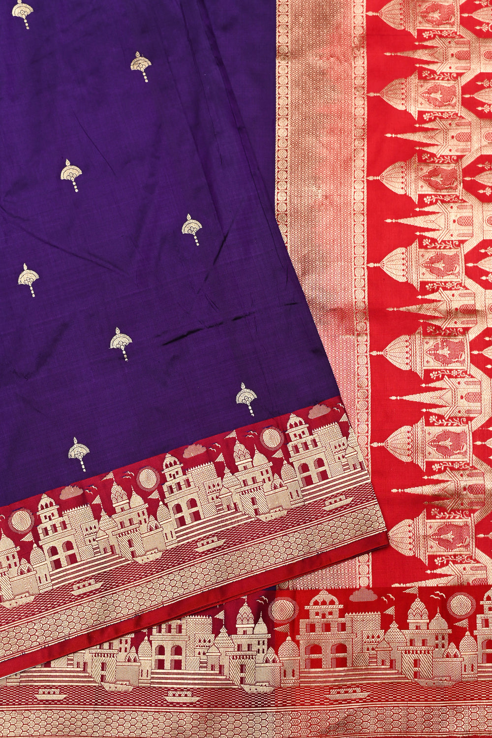 Handwoven Purple Banarasi Katan Silk Saree