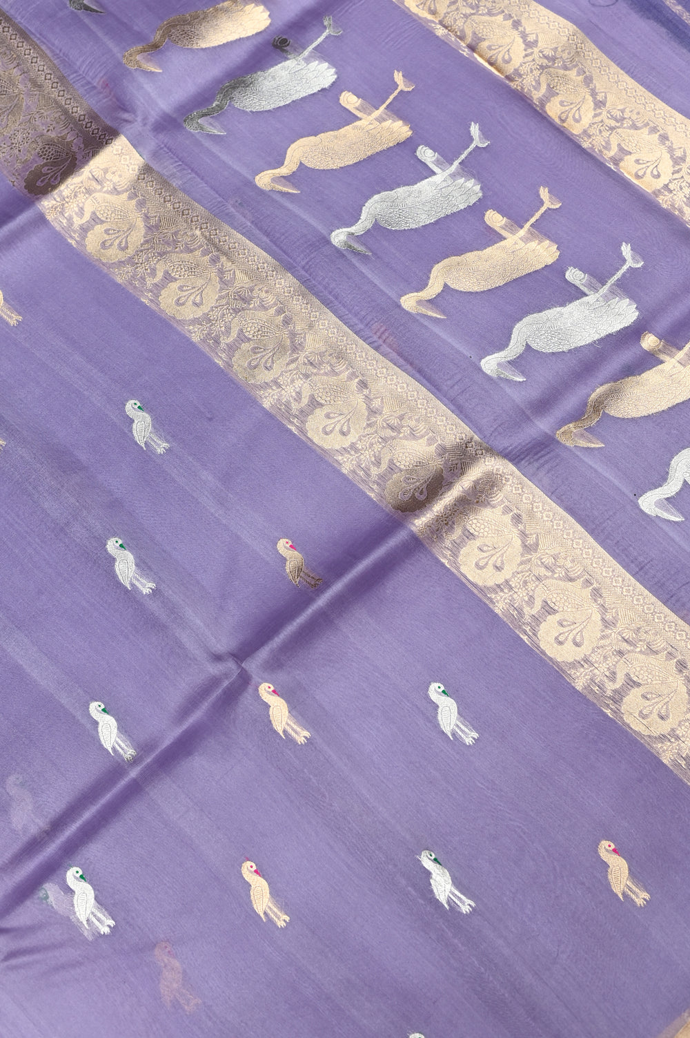 Handwoven  Lavender Banarasi Organza Saree
