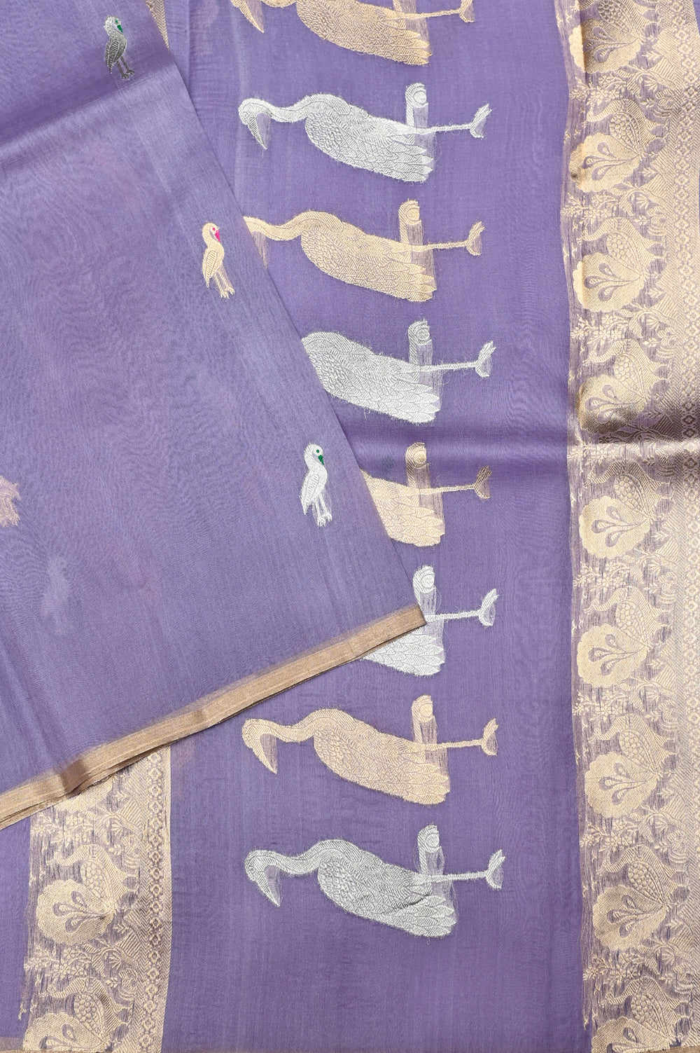 Handwoven  Lavender Banarasi Organza Saree