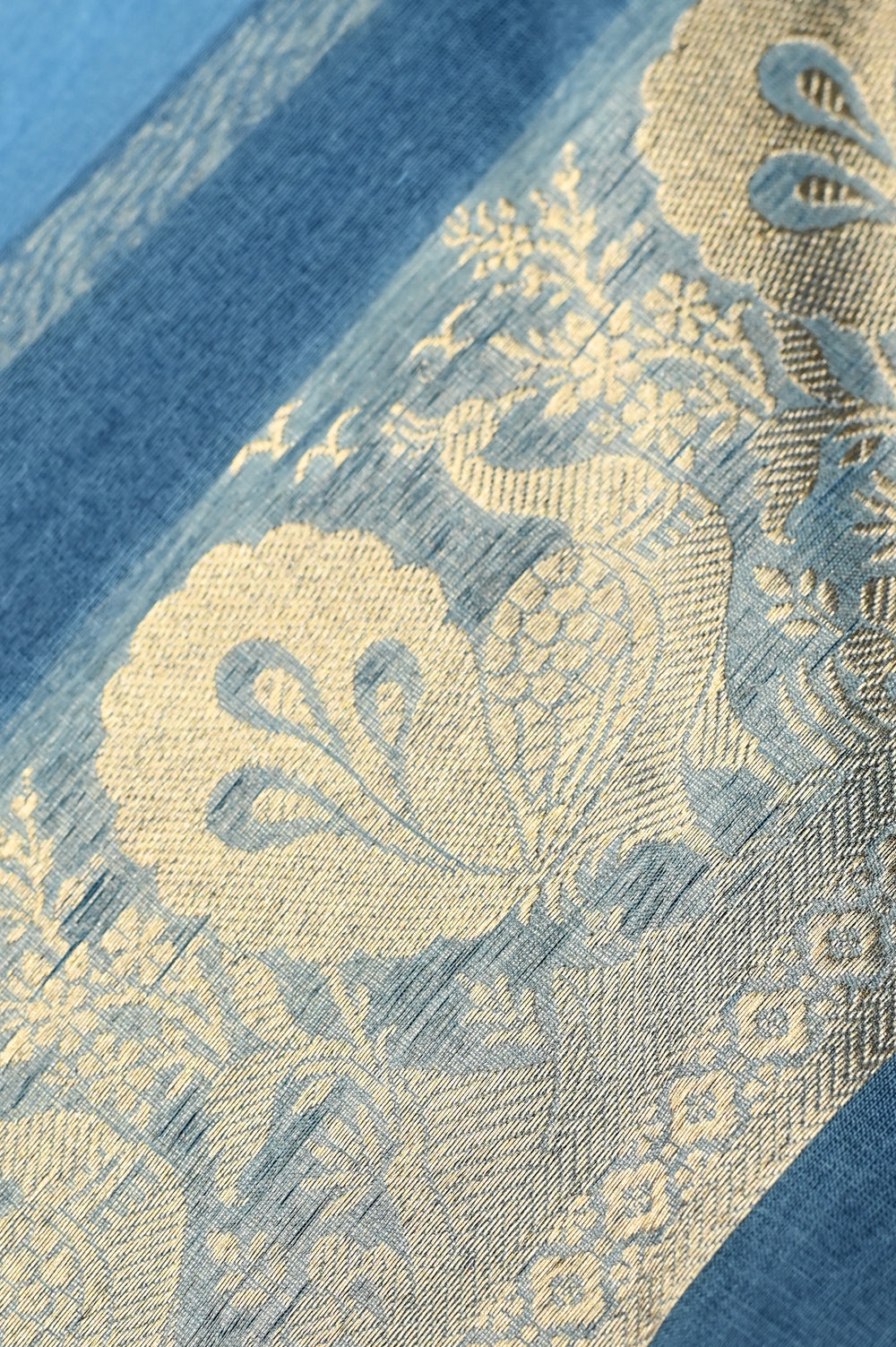 Handwoven Sky Blue Banarasi Organza Saree