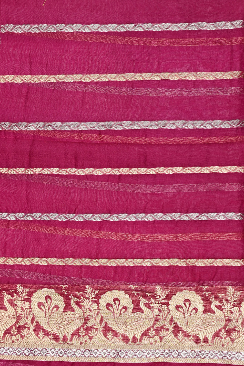 Handwoven Pink Banarasi Organza Saree