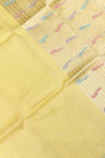 Handwoven Light Yellow Banarasi Organza Saree