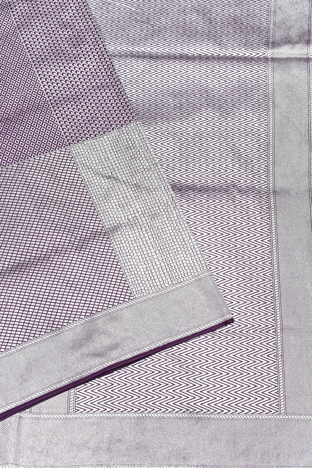 Handwoven Lavender-purple Banarasi Katan Silk Saree