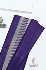 Handwoven royal purple Banarasi Katan Silk Saree