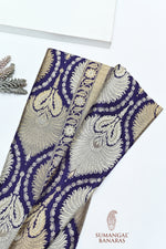 Indigo Blue Sona Roopa Katan Silk Handwoven Banarasi Saree