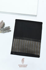 Handwoven Black Banarasi Katan Silk Saree