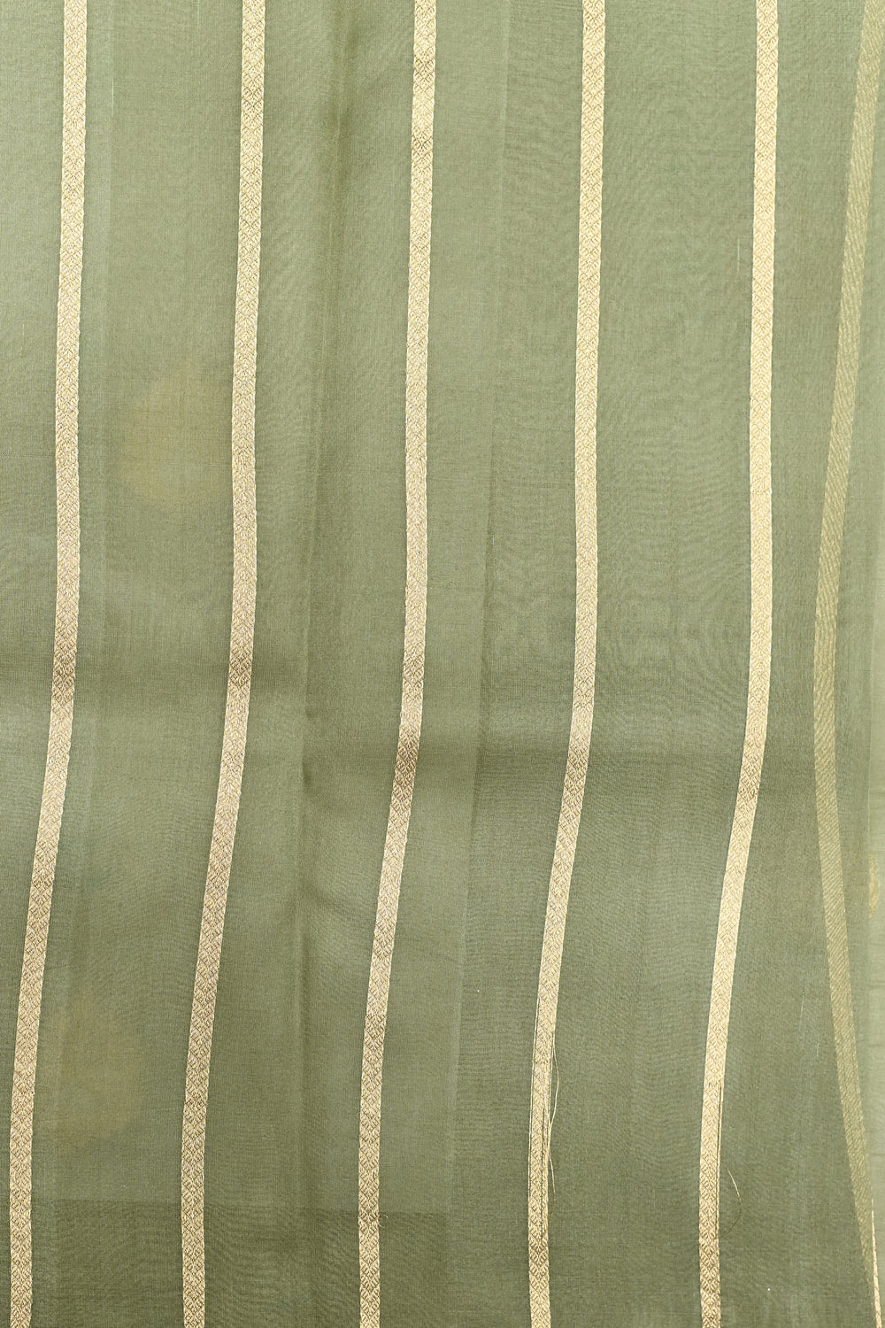 Handwoven Olive Green Banarasi Organza Saree