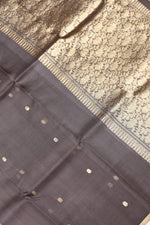 Handwoven Brown Banarasi Organza Saree
