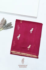 Handwoven Magenta Banarasi Organza Saree