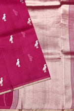 Handwoven Magenta Banarasi Organza Saree