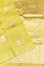 Butter Yellow Motif Breezy Organza Handwoven Banarasi Saree