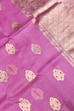 Handwoven Rose Pink Banarasi Organza Saree
