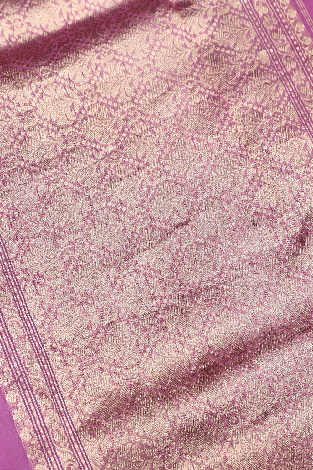 Handwoven Rose Pink Banarasi Organza Saree