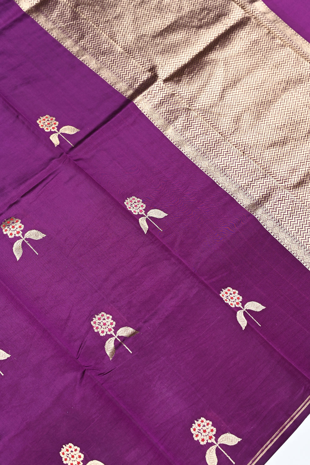 Handwoven Purple Banarasi Organza Saree