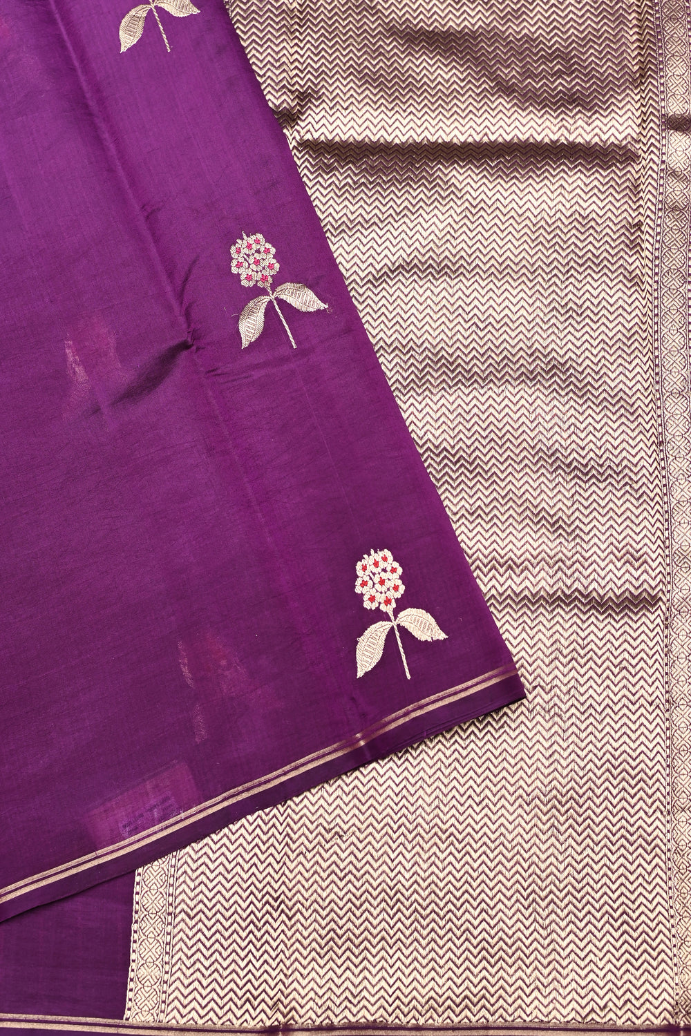 Handwoven Purple Banarasi Organza Saree