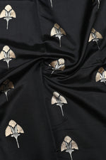 Handwoven Jet Black Banarasi Organza Saree