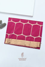 Handwoven Rani Pink Banarasi Katan Soft Silk Saree