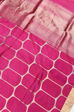 Handwoven Rani Pink Banarasi Katan Soft Silk Saree