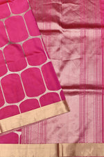 Handwoven Rani Pink Banarasi Katan Soft Silk Saree