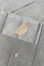 Handwoven Silver Grey Banarasi Katan Soft Silk Saree