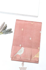 Handwoven Rose Pink Banarasi Katan Silk Saree