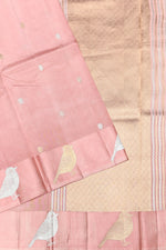 Handwoven Rose Pink Banarasi Katan Silk Saree