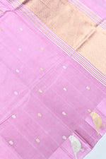 Handwoven Lavender Pink Banarasi Katan Silk Saree