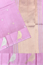 Handwoven Lavender Pink Banarasi Katan Silk Saree