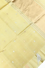 Handwoven Soft Yellow Banarasi Katan Silk Saree