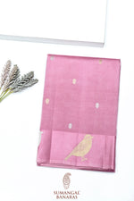 Handwoven Rose Pink Banarasi  Katan Silk Saree