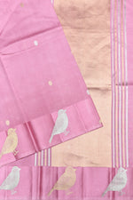 Handwoven Rose Pink Banarasi  Katan Silk Saree