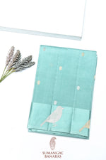 Handwoven Mint Green Banarasi  Katan Silk  Saree