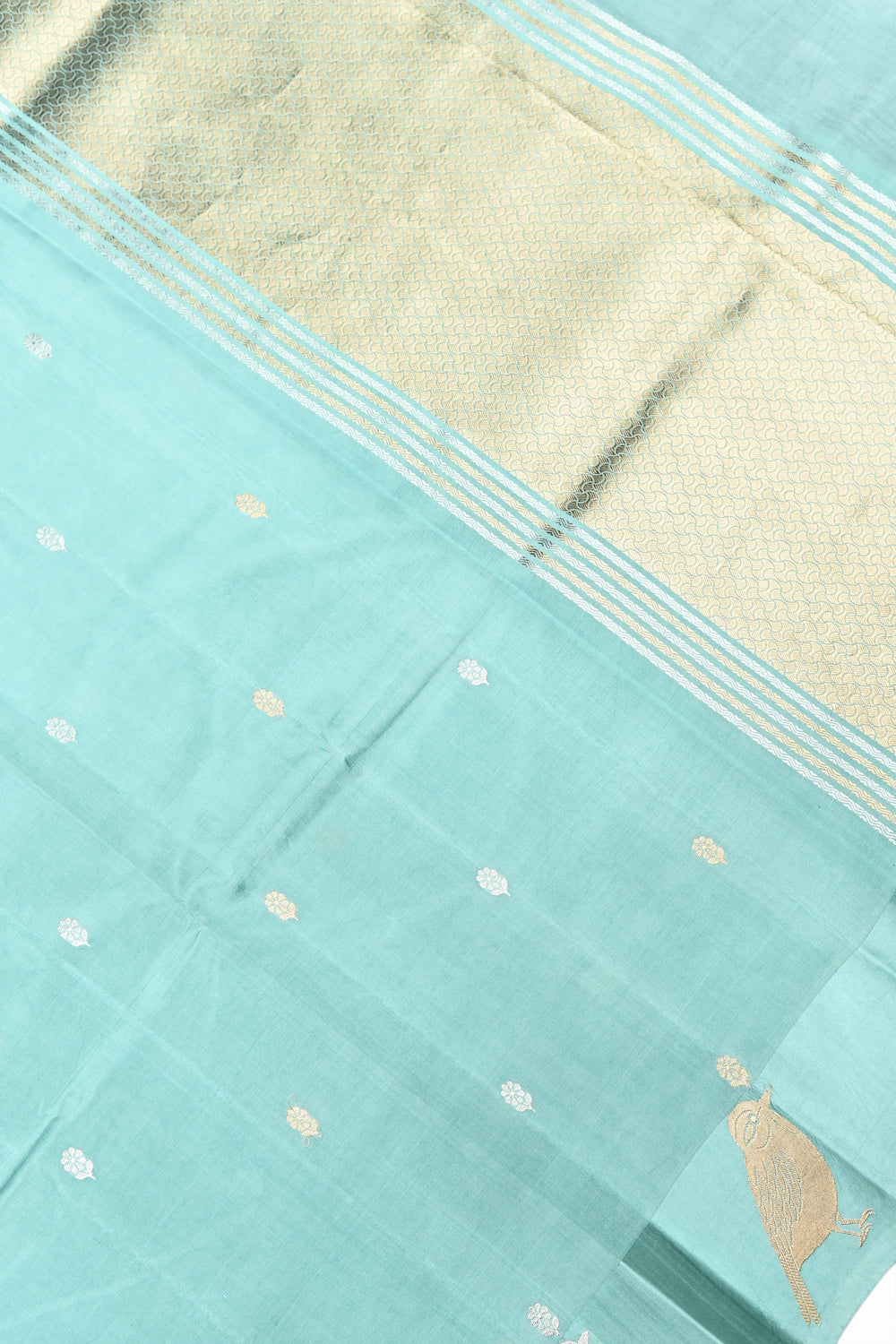 Handwoven Mint Green Banarasi  Katan Silk  Saree
