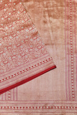 Crimson Red Brocade Katan Silk Handwoven Banarasi Saree