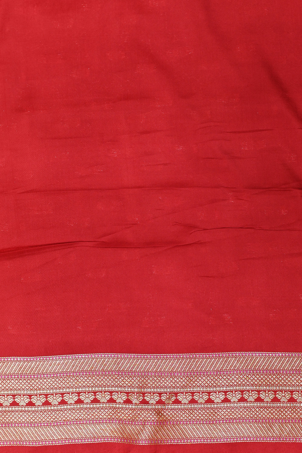 Crimson Red Brocade Katan Silk Handwoven Banarasi Saree