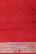 Crimson Red Brocade Katan Silk Handwoven Banarasi Saree