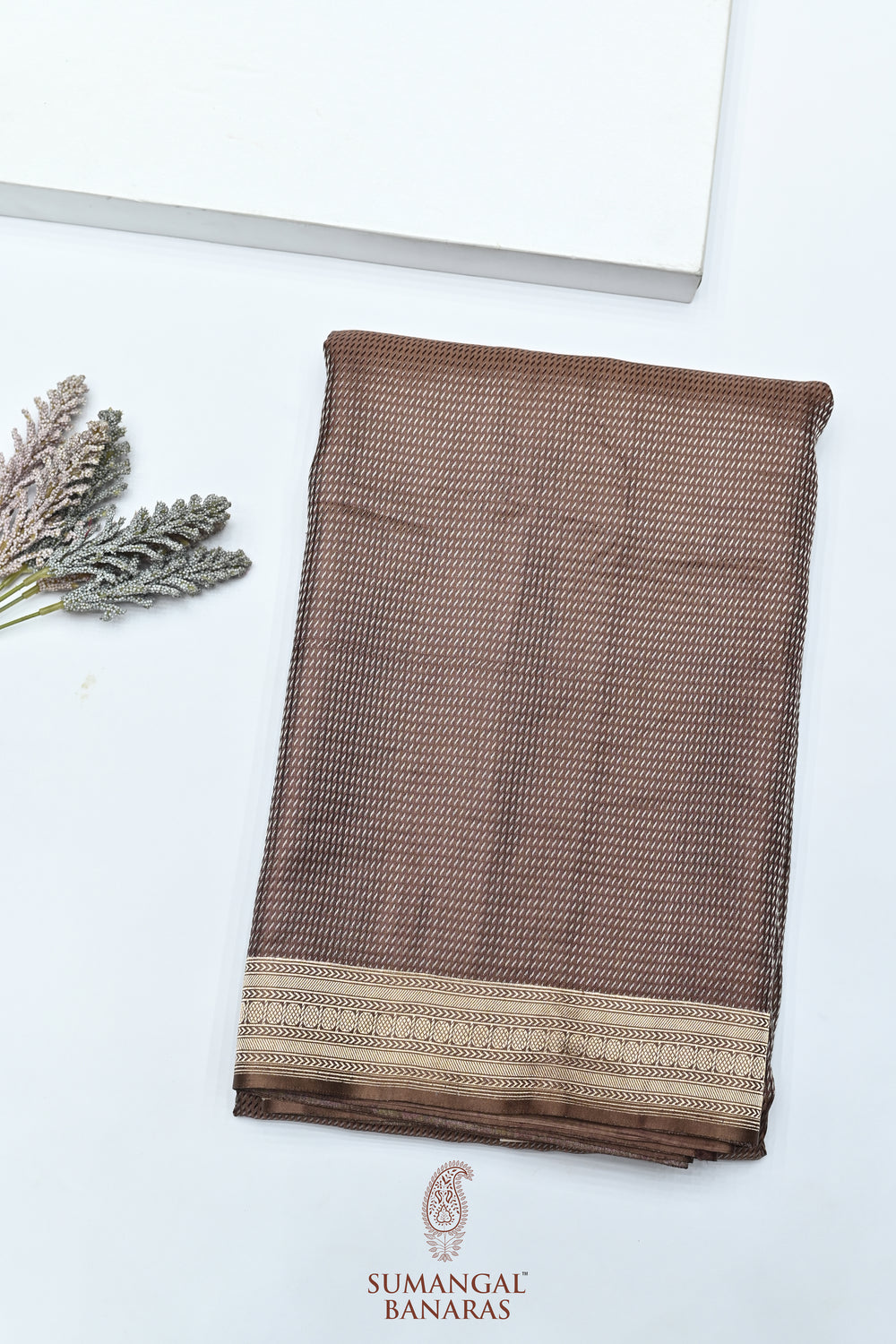 Light Brown Kadhwa Weave Katan Silk Handwoven Banarasi Saree