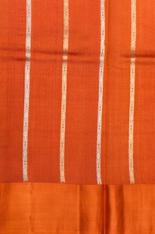 Handwoven Burnt Orange Banarasi Soft Katan Silk  Saree