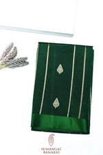 Handwoven Royal Green Banarasi Katan Silk Saree