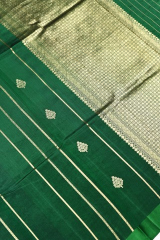 Handwoven Royal Green Banarasi Katan Silk Saree