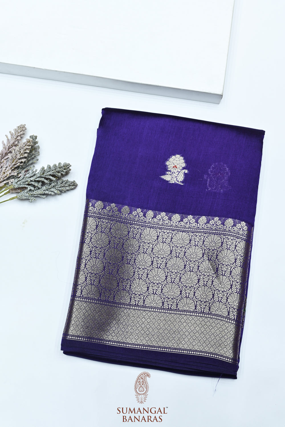 Handwoven Purple Banarasi Organza Saree
